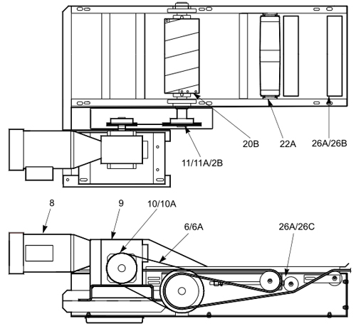 Trash Belt SA2001 Intermediate Section Low Profile Parts